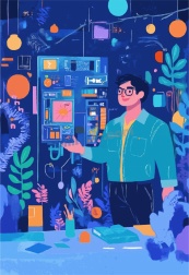 科技博览会项目报告矢量素材