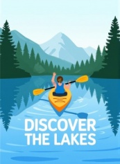 户外皮划艇运动矢量插图