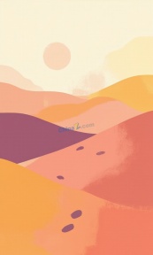 极简渐变沙漠沙丘矢量插画