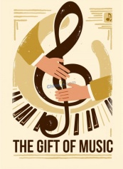 音乐艺术手绘风海报矢量模板