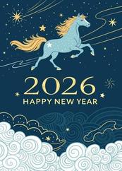 2026马年梦幻奔马矢量模板