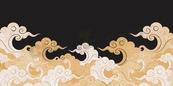 黑金复古祥云纹样矢量素材