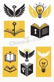 世界读书日知识教育矢量图标