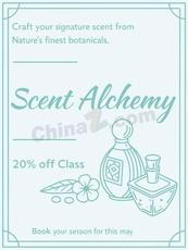 手工香水调香课程海报矢量模板