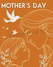 暖橘色温馨母亲节背景矢量素材