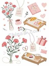 母亲节礼物康乃馨元素矢量素材