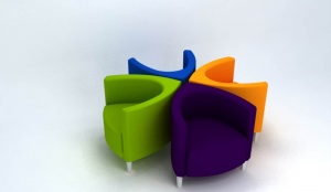 多彩时尚单人沙发3D模型