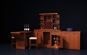 3D南洋酒柜模型设计