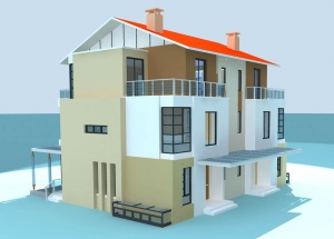 3D别墅建筑模型效果图