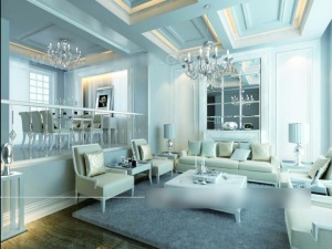 白色简欧室内家装模型设计