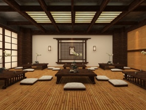 日式茶馆3D室内模型设计