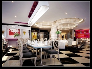 欧式西餐厅室内3D模型设计
