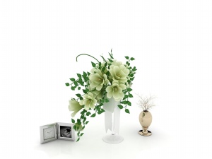 白色装饰花卉3D模型