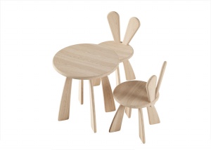 可爱木质靠椅模型设计