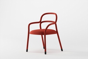 红色极简单人椅模型