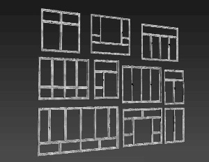 窗户组合3D模型图片