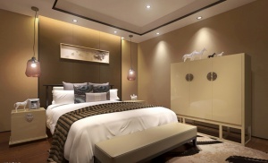新中式卧室3D模型设计