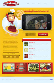 黄色卡通美食网站模板
