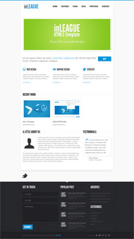 蓝色条纹html博客模板