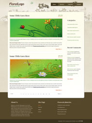 棕色花纹背景HTML模板