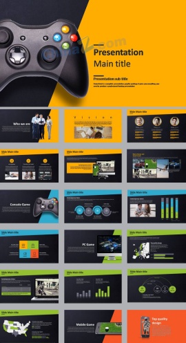 游戏产品主题精美的PPT模板下载