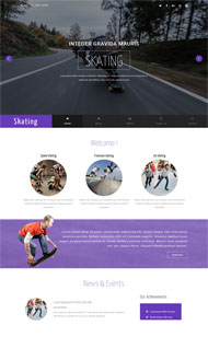 紫色滑冰运动网站模板