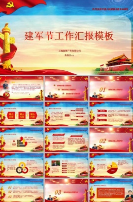 建军节机关汇报ppt模板下载