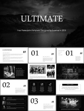 高贵黑灰低调ppt模板