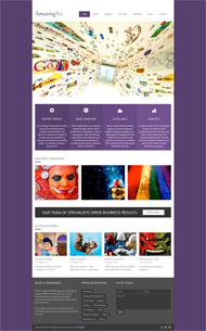 紫色商务企业网站模板