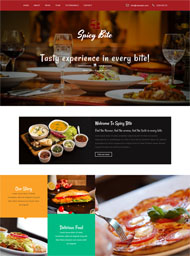 红色大气美食餐饮网站模板