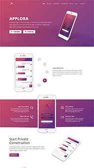 紫色手机APP网站模板