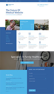 蓝色医疗平台HTML5网站模板