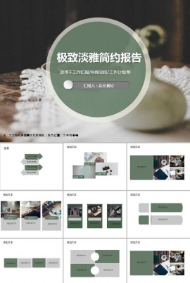 淡雅简约工作报告ppt模板
