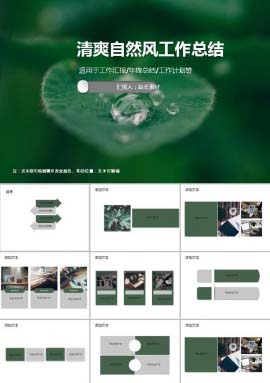 清爽自然风工作总结PPT模板