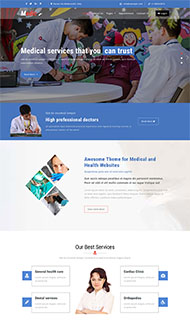 蓝色医疗体检机构网站模板