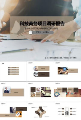 科技商务项目调研报告PPT模板