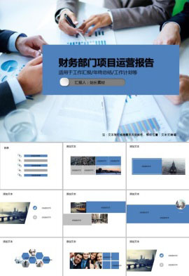 财务部门工作项目运营报告PPT模板