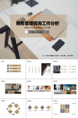 商务管理咨询工作分析PPT模板