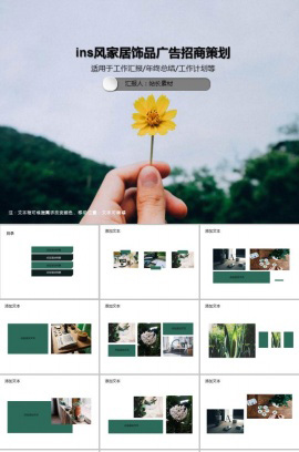 ins风家居饰品广告招商策划PPT模板