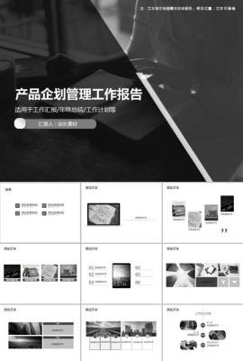 产品企划管理工作报告PPT模板