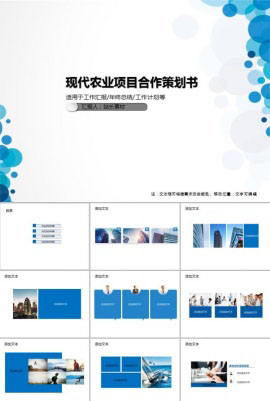 现代农业项目合作策划书PPT模板