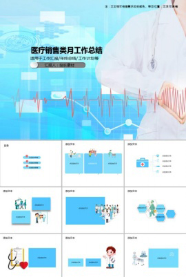 医疗销售类月工作总结PPT模板