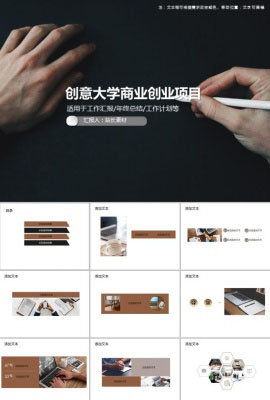 创意大学商业创业项目PPT模板