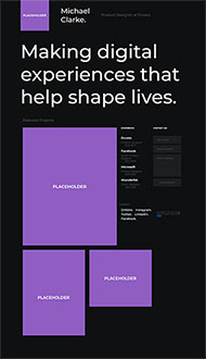 紫黑色简洁方块布局网站模板