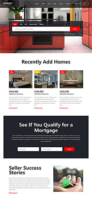红色风格房地产中介网站模板