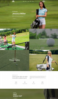 高尔夫球员个人简历展示网页模板