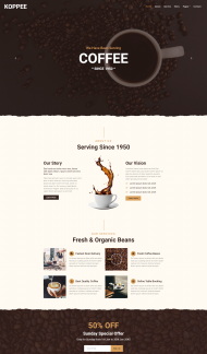咖啡店品牌宣传HTML5模板