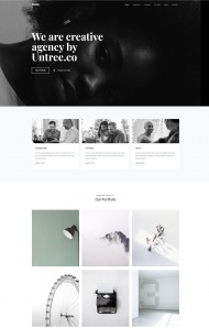 黑白风创意设计机构宣传网站模板