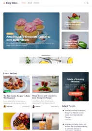 响应式美食博客分享网站模板