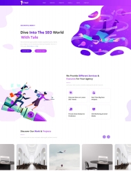 紫色风格SEO数字营销公司网站模板